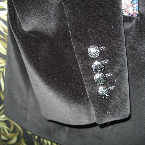 ❤️42 MENS ROBERT GRAHAM BLACK VELVET FORMAL/SPECIAL OCCASION DOUBLE VENT BLAZER - Picture 8 of 15